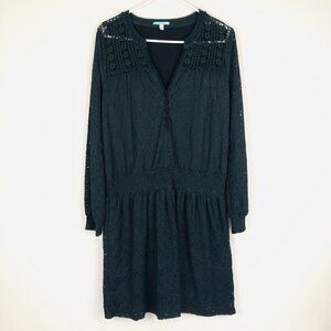 Leifnotes Lace Long Sleeve Black Dress M